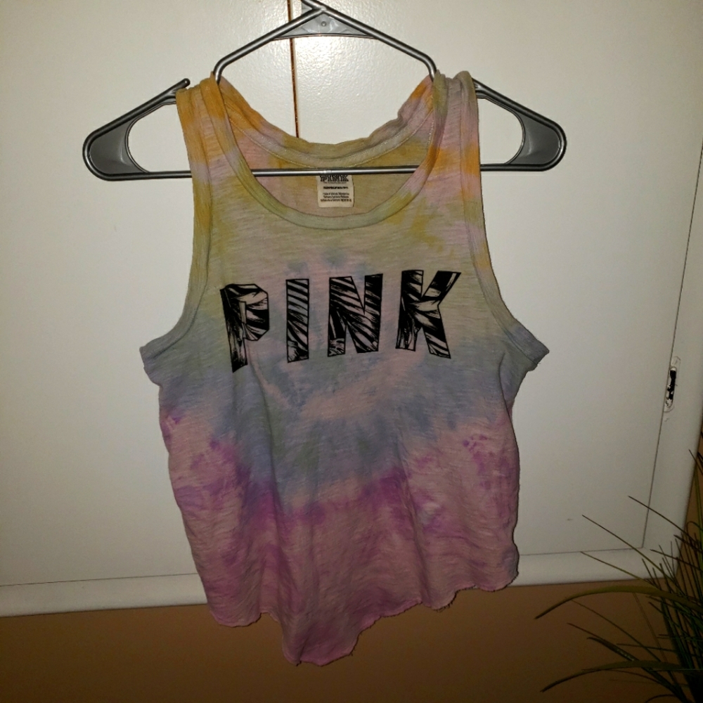 ❤Pink Victoria Secret Tye-Dye Tank Top